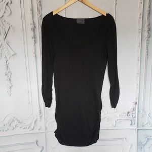 Michael Stars Ruched Black Long Sleeve Tunic